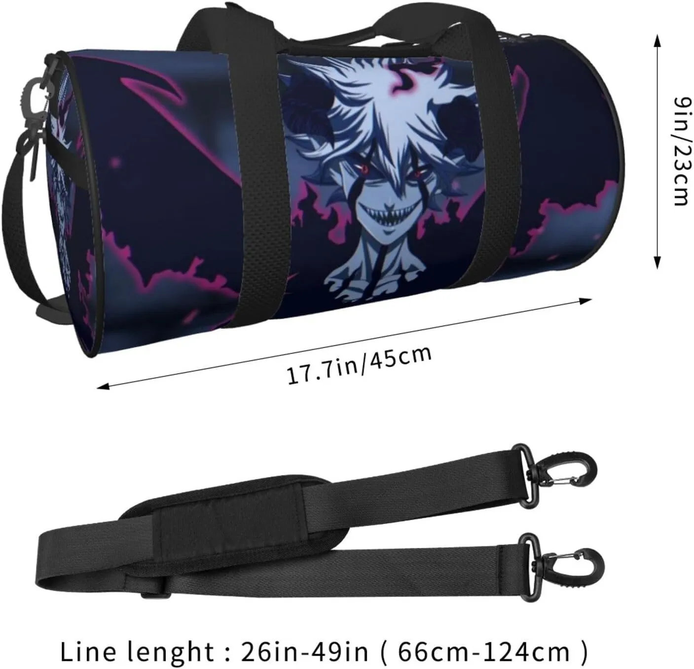 Bl-ack Clover Travel Bag for Men Women Duffel Roundlarge Capacity Sport Gym Bag