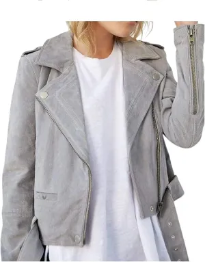 [BLANKNYC] womens Luxury Clothing Cropped Suede Leather Motorcycle Jackets, Comfortable & Stylish Coats