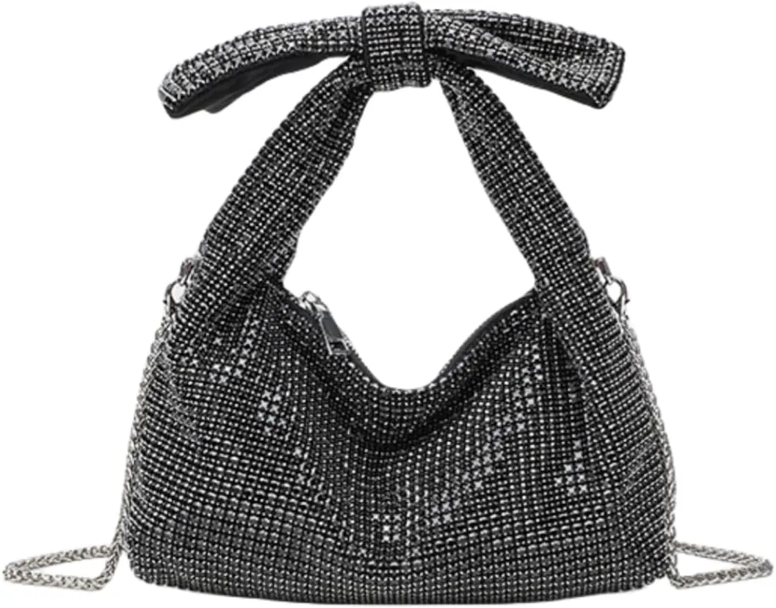 Bling Rhinestone Purse Bags Dumpling Clutch Purses for Women Formal Wedding Party Prom Evening Handbags