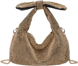 Bling Rhinestone Purse Bags Dumpling Clutch Purses for Women Formal Wedding Party Prom Evening Handbags