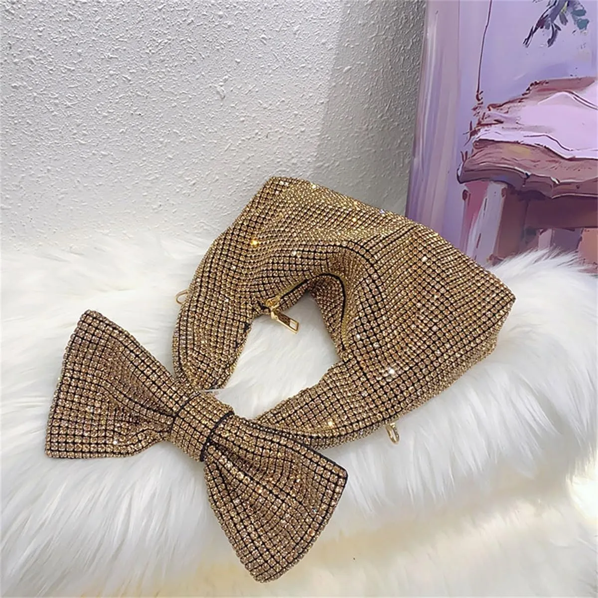 Bling Rhinestone Purse Bags Dumpling Clutch Purses for Women Formal Wedding Party Prom Evening Handbags