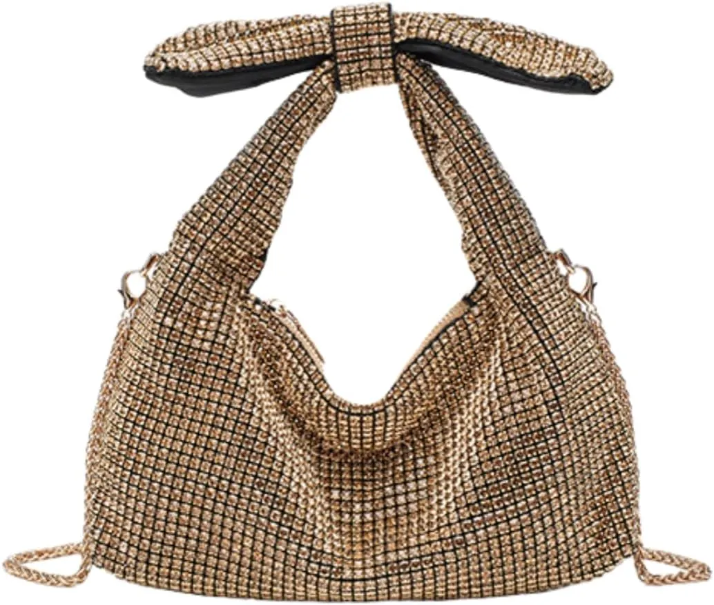 Bling Rhinestone Purse Bags Dumpling Clutch Purses for Women Formal Wedding Party Prom Evening Handbags