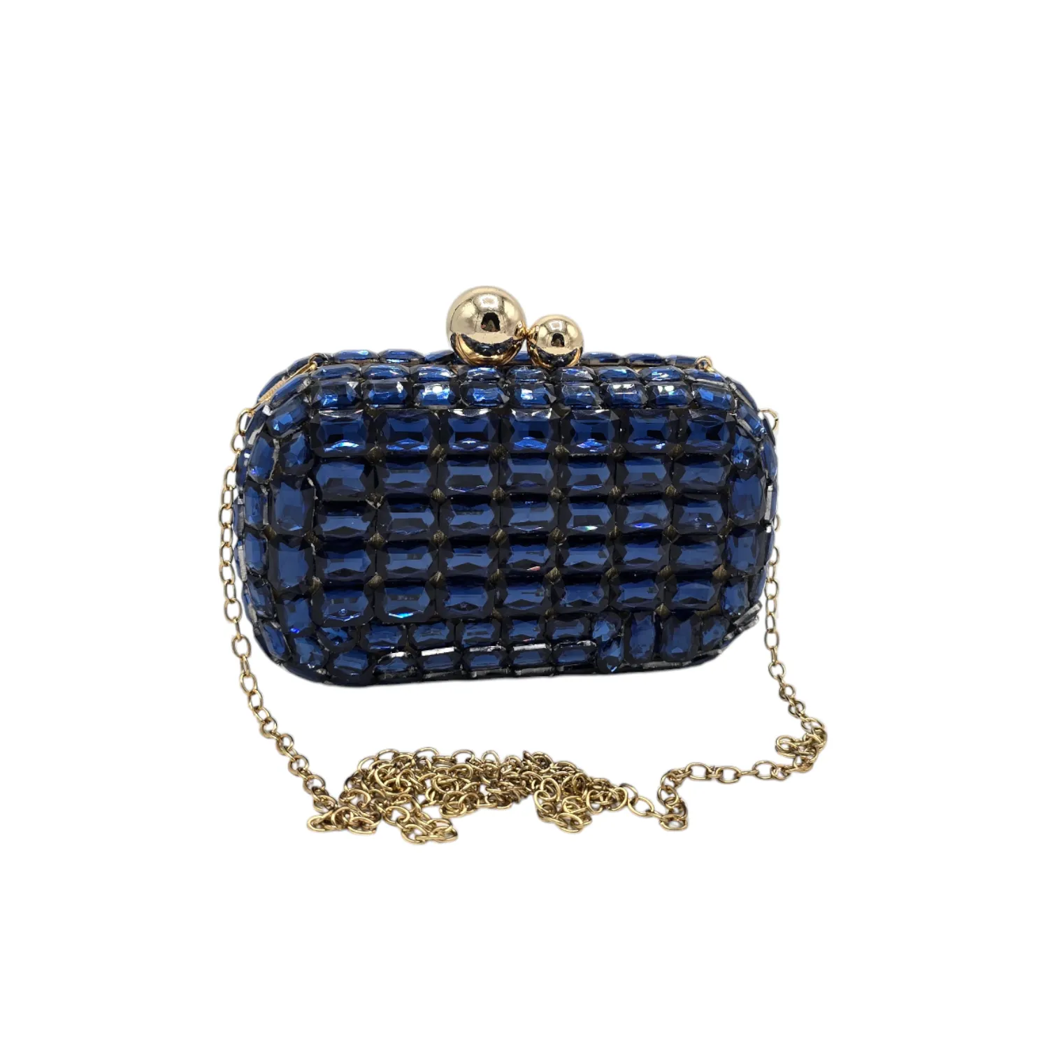 Blue Glass Stone Clutch