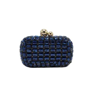 Blue Glass Stone Clutch