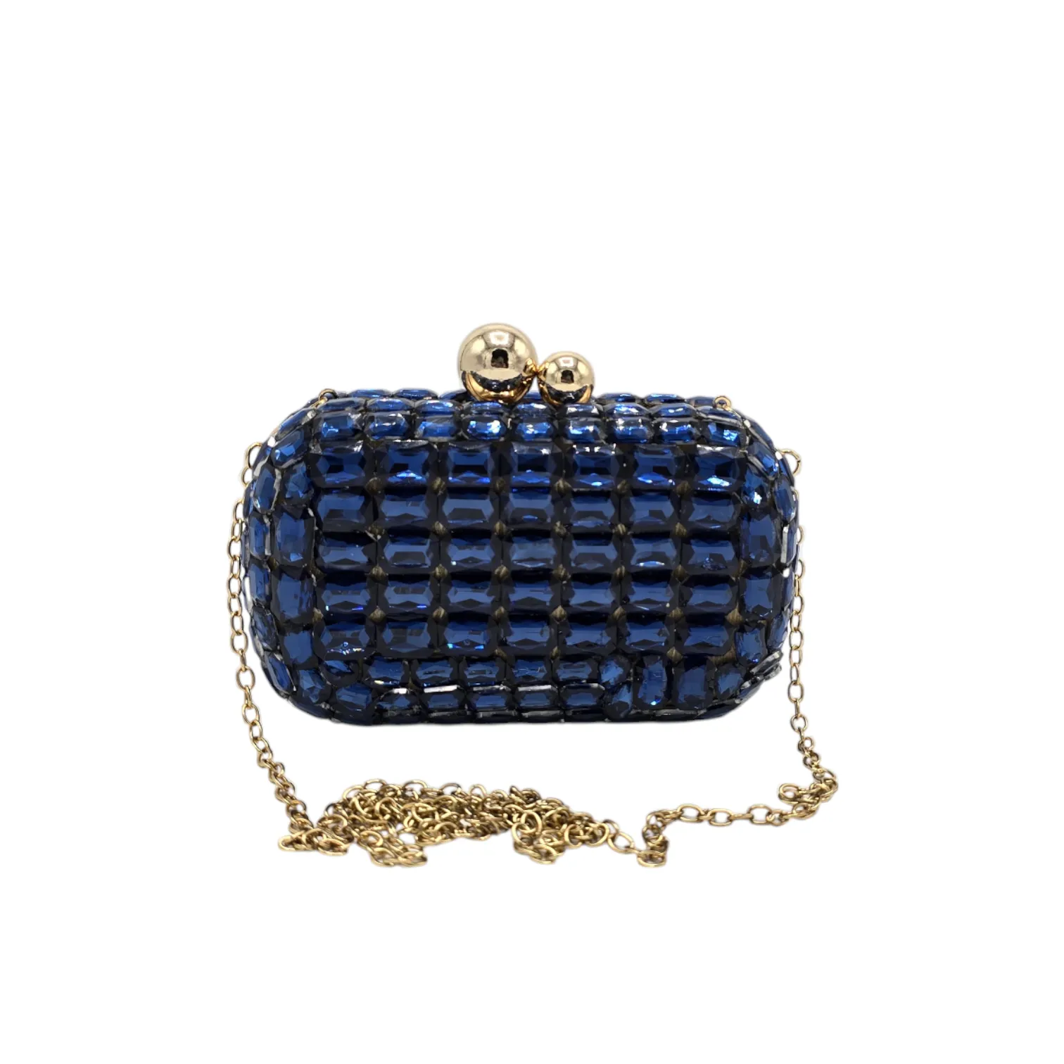 Blue Glass Stone Clutch