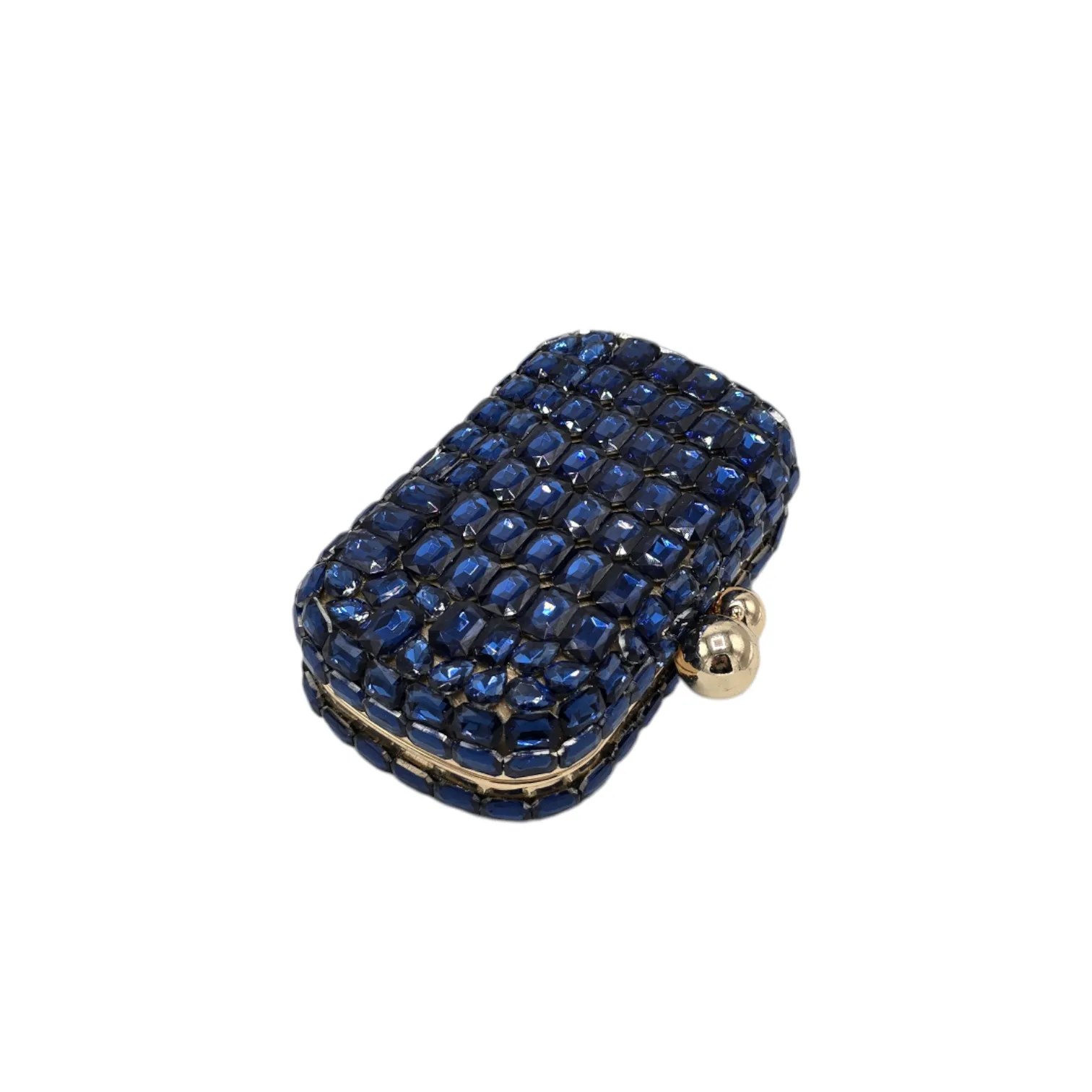 Blue Glass Stone Clutch