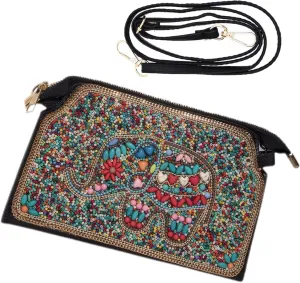 Boho Style Beaded Crossbody Bag for Women, Small Shoulder Bag, Beaded design Cell Phone Wallet Purse, Adjustable Strap