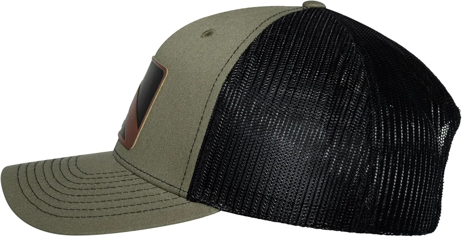 Born of Water Scuba Diving Trucker Hat: Leather Patch: Mens Adjustable Snapback for Fishing, Spearfishing