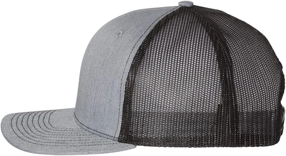 Boston Terrier Dog Patriotic Design Laser Engraved Leather Patch Richardson 112 Snapback Trucker Cap