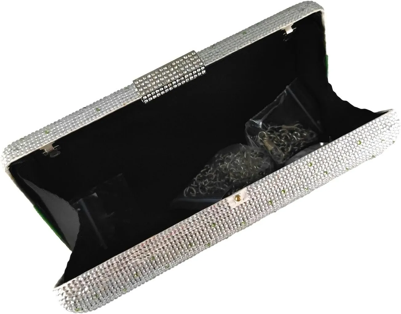 Boutique De FGG Crystal Evening Bags for Women Formal Party Box Clutch Wedding Rhinestone Handbags Bridal Clutch Purse,Mini