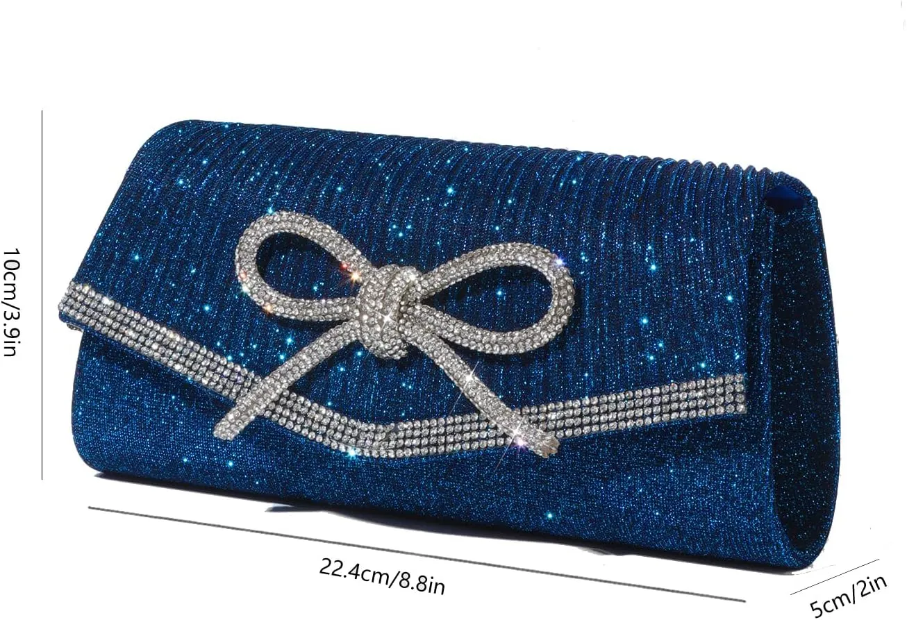 Bow Purse Evening Clutch Purses for Women Formal Wedding Party Prom Envelope Crossbody Bag