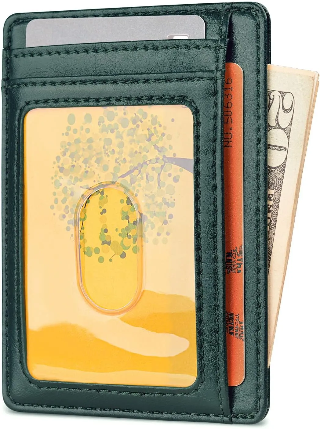 Buffway Slim Minimalist Front Pocket RFID Blocking Leather Wallets for Men and Women