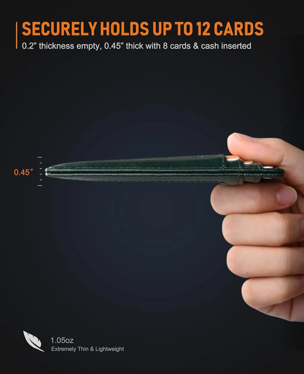 Buffway Slim Minimalist Front Pocket RFID Blocking Leather Wallets for Men and Women