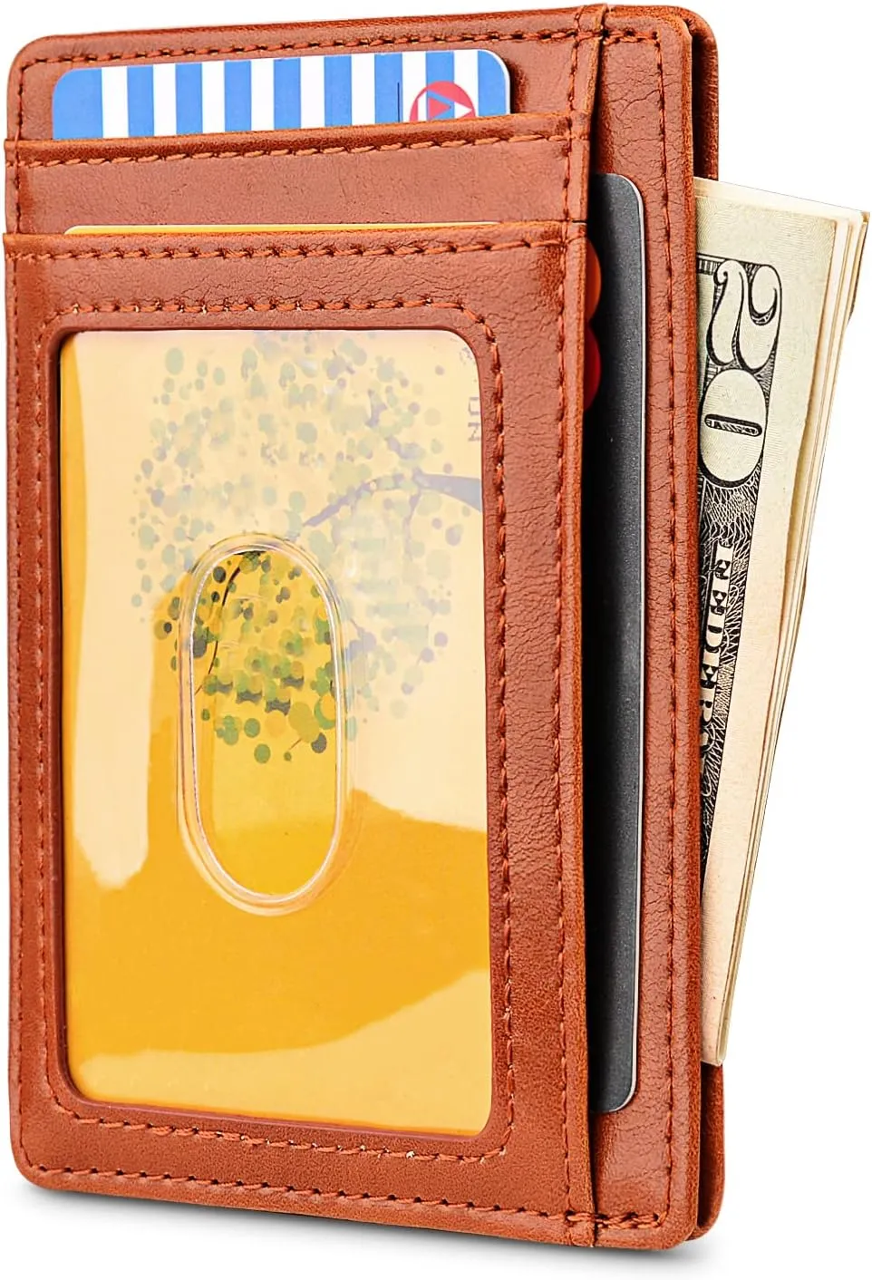 Buffway Slim Minimalist Front Pocket RFID Blocking Leather Wallets for Men and Women