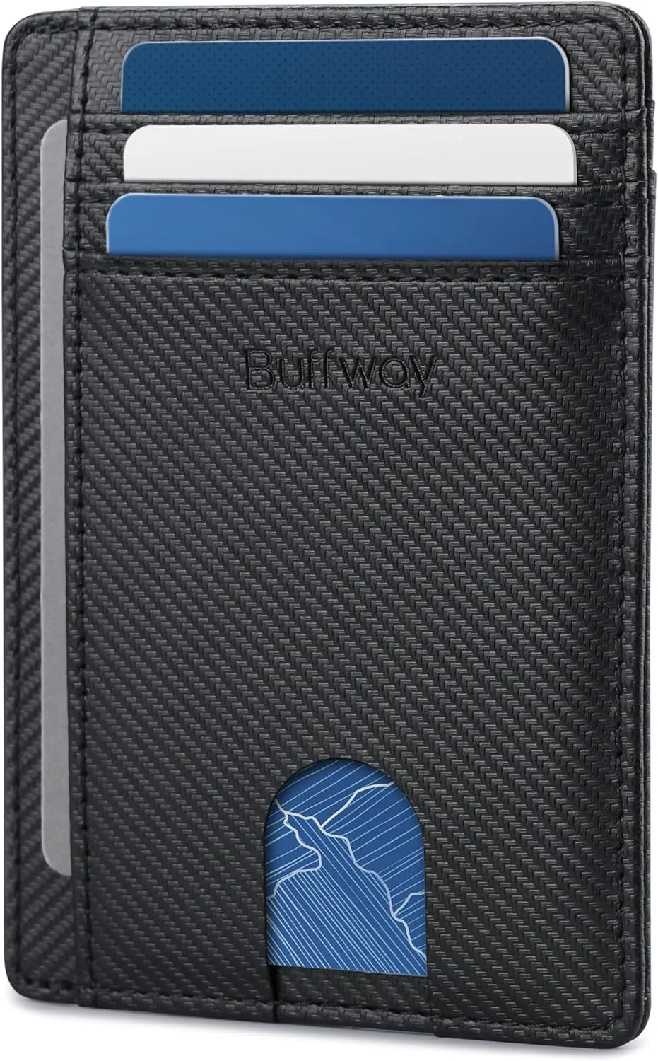 Buffway Slim Minimalist Front Pocket RFID Blocking Leather Wallets for Men and Women