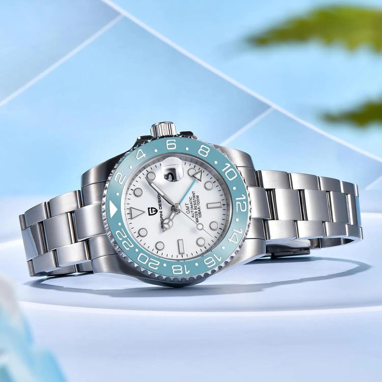 BY BENYAR Pagani Design Men GMT Automatic Watches-Fashion Stainless Steel Mechanical Watch-Sapphire Glass Lens Watch Men