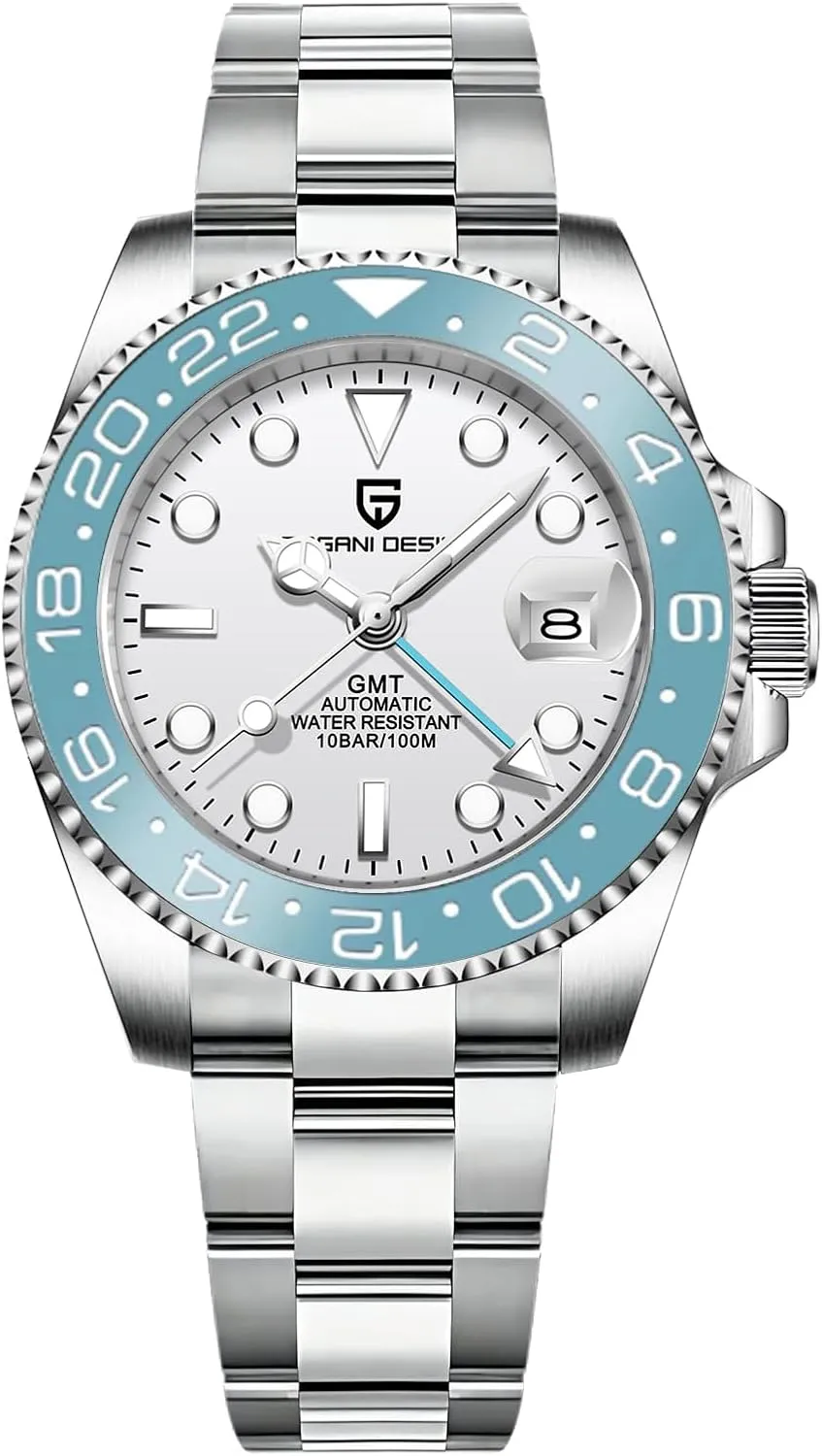 BY BENYAR Pagani Design Men GMT Automatic Watches-Fashion Stainless Steel Mechanical Watch-Sapphire Glass Lens Watch Men