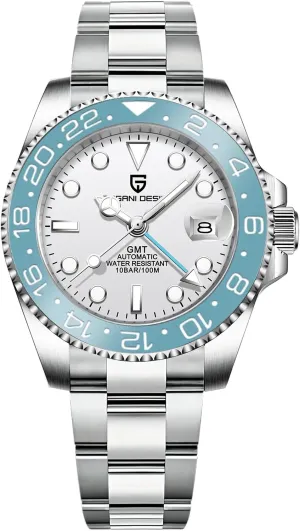 BY BENYAR Pagani Design Men GMT Automatic Watches-Fashion Stainless Steel Mechanical Watch-Sapphire Glass Lens Watch Men