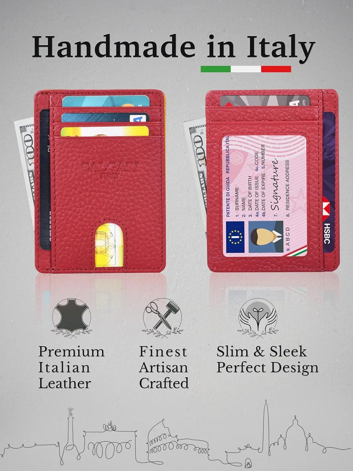 CALGARI® Italian Luxury Leather Minimalist Wallets | For Men and Women