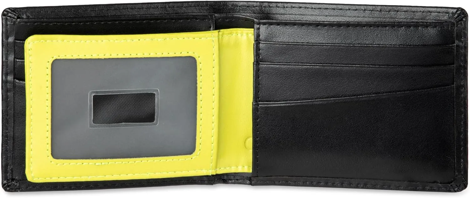 Calvin Klein Men's RFID Leather Minimalist Bifold Wallet with Multiple Card Slots and ID Window