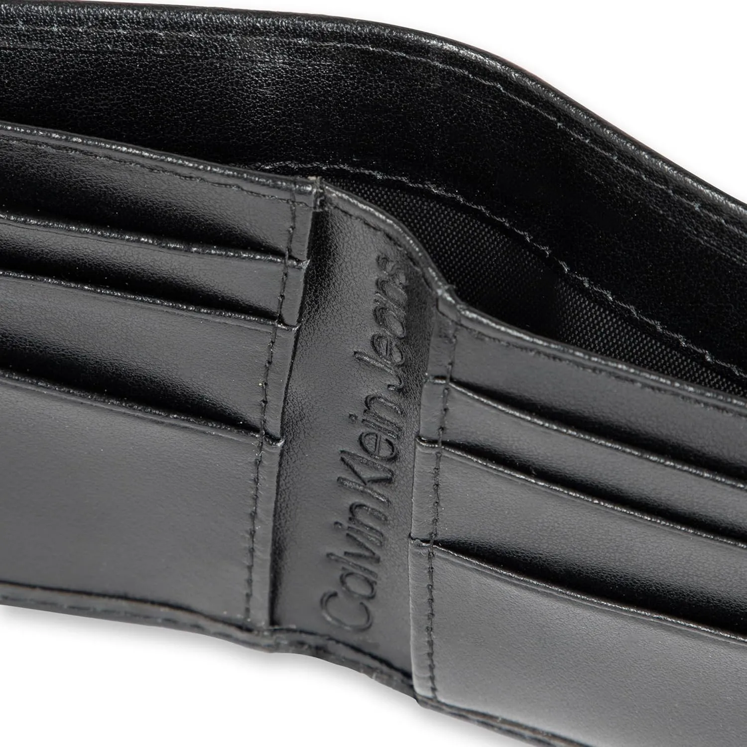 Calvin Klein Men's RFID Leather Minimalist Bifold Wallet with Multiple Card Slots and ID Window