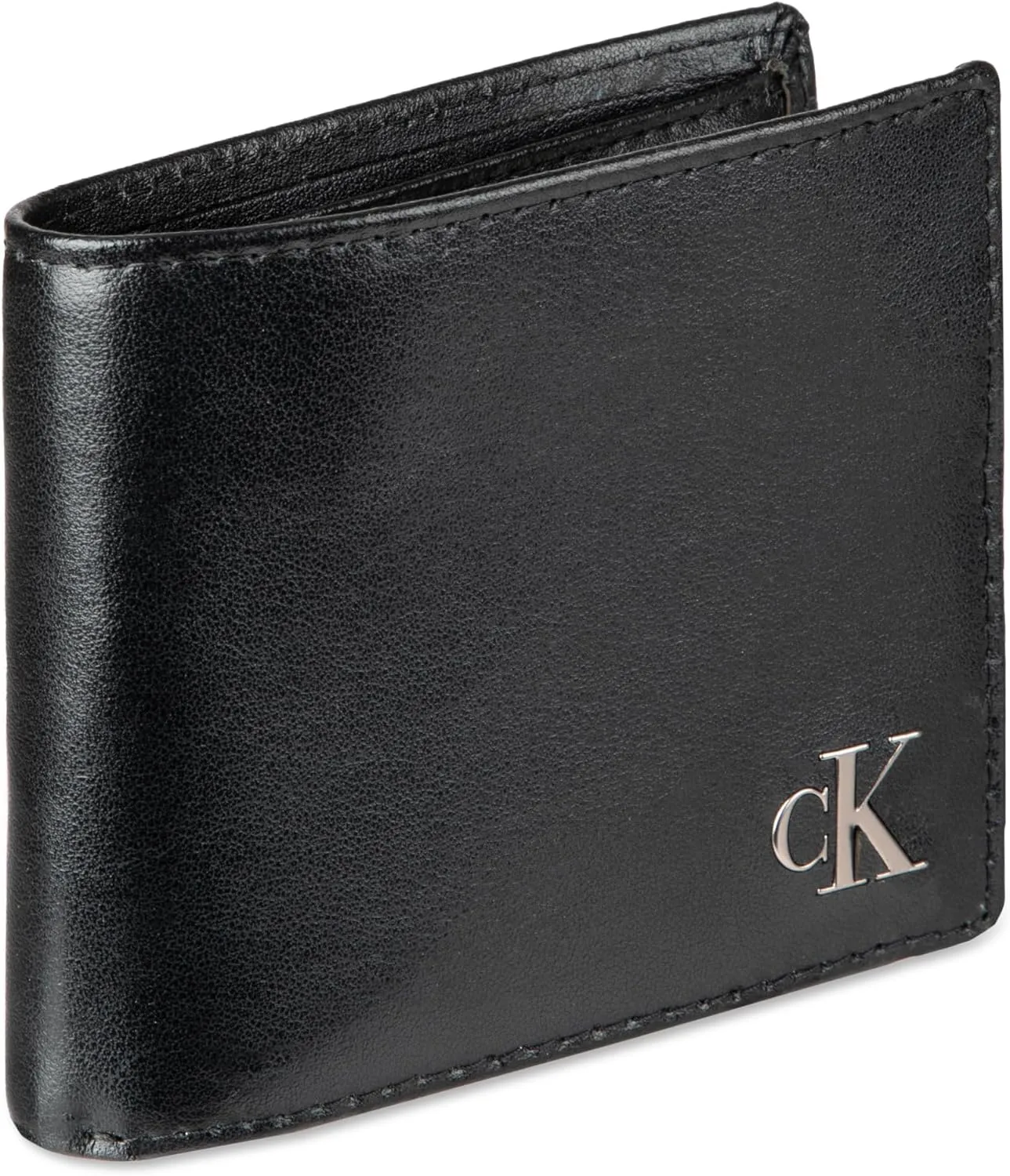 Calvin Klein Men's RFID Leather Minimalist Bifold Wallet with Multiple Card Slots and ID Window