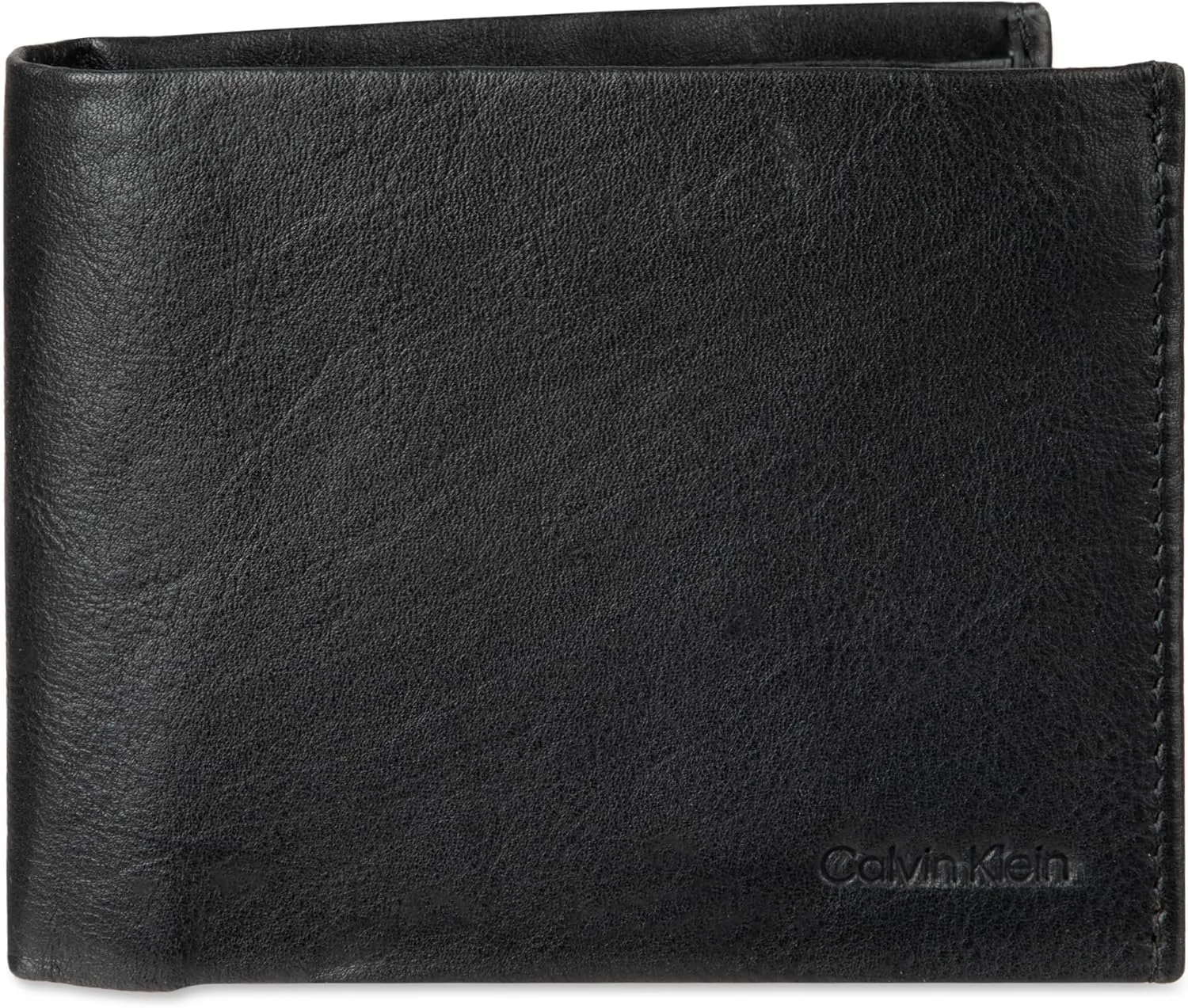 Calvin Klein Men's RFID Leather Minimalist Bifold Wallet with Multiple Card Slots and ID Window