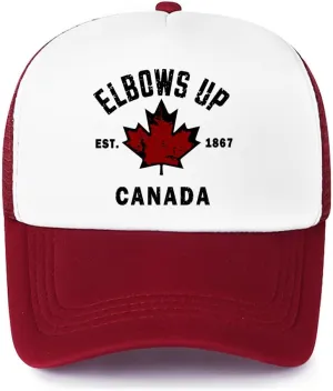 Canada Elbows Up Hat, Elbows Up Hat, Funny Hockey Canada Flag Cap