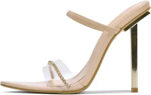 Cape Robbin Rochella Rhinestone Pointy Toe High Heels (Rochella)
