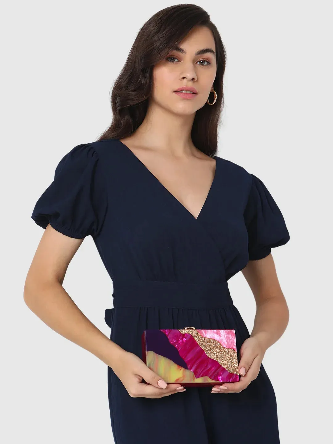Caprese Gaida Small Fuchsia Clutch