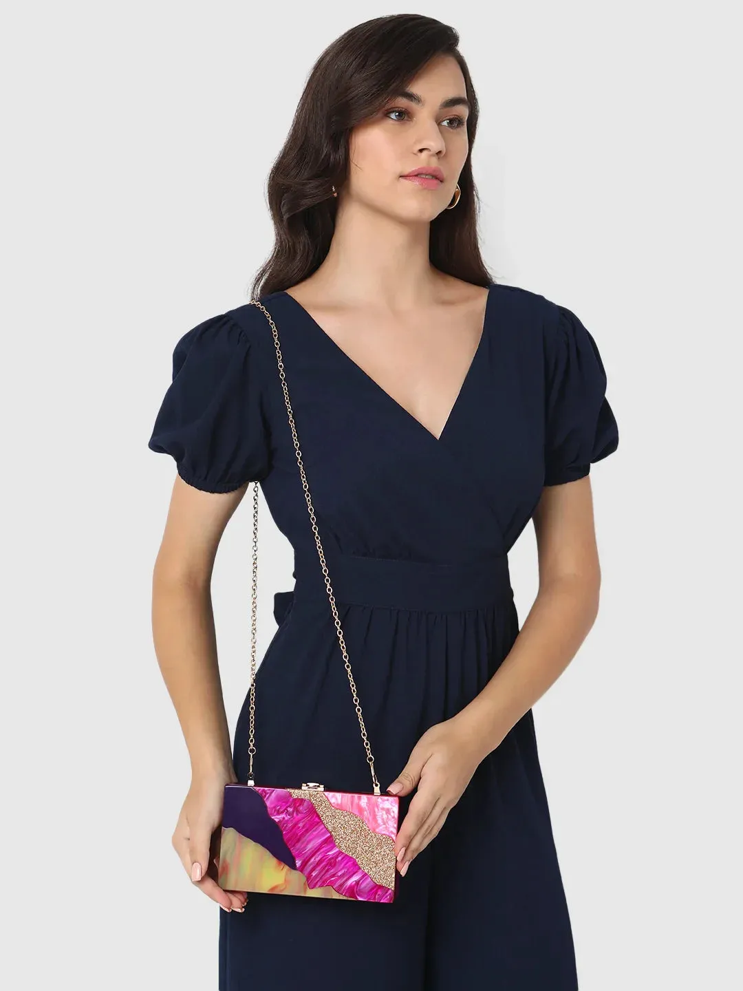 Caprese Gaida Small Fuchsia Clutch