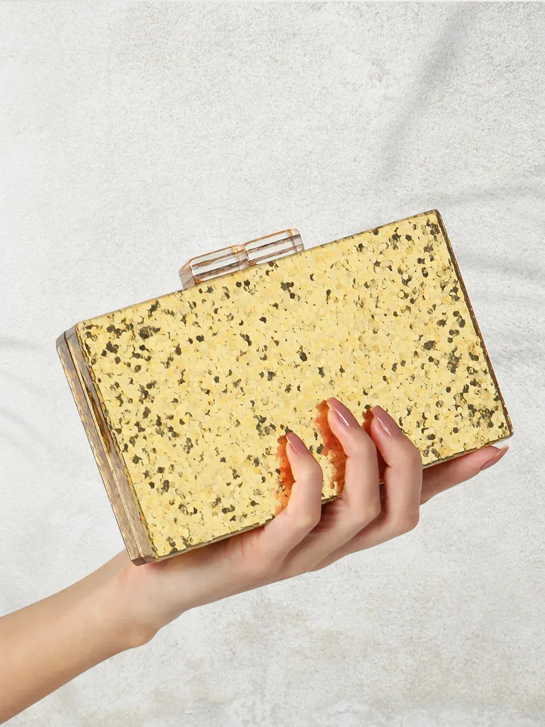 Caprese Gianna Small Gold Clutch