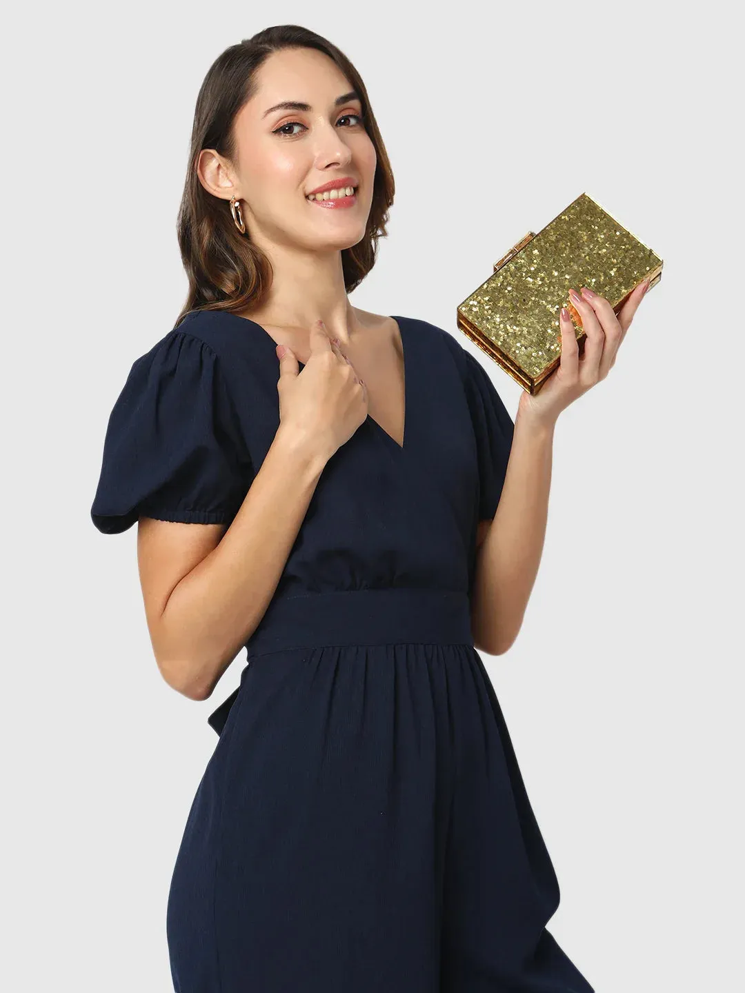 Caprese Gianna Small Gold Clutch