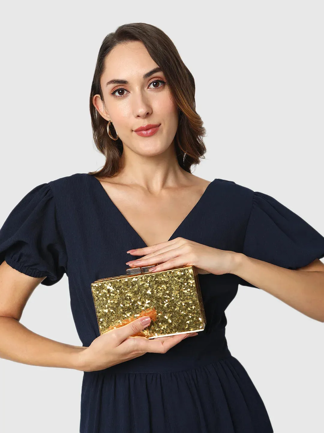 Caprese Gianna Small Gold Clutch