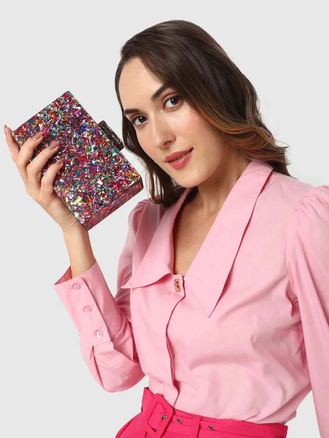 Caprese Gianna Small Pink Clutch