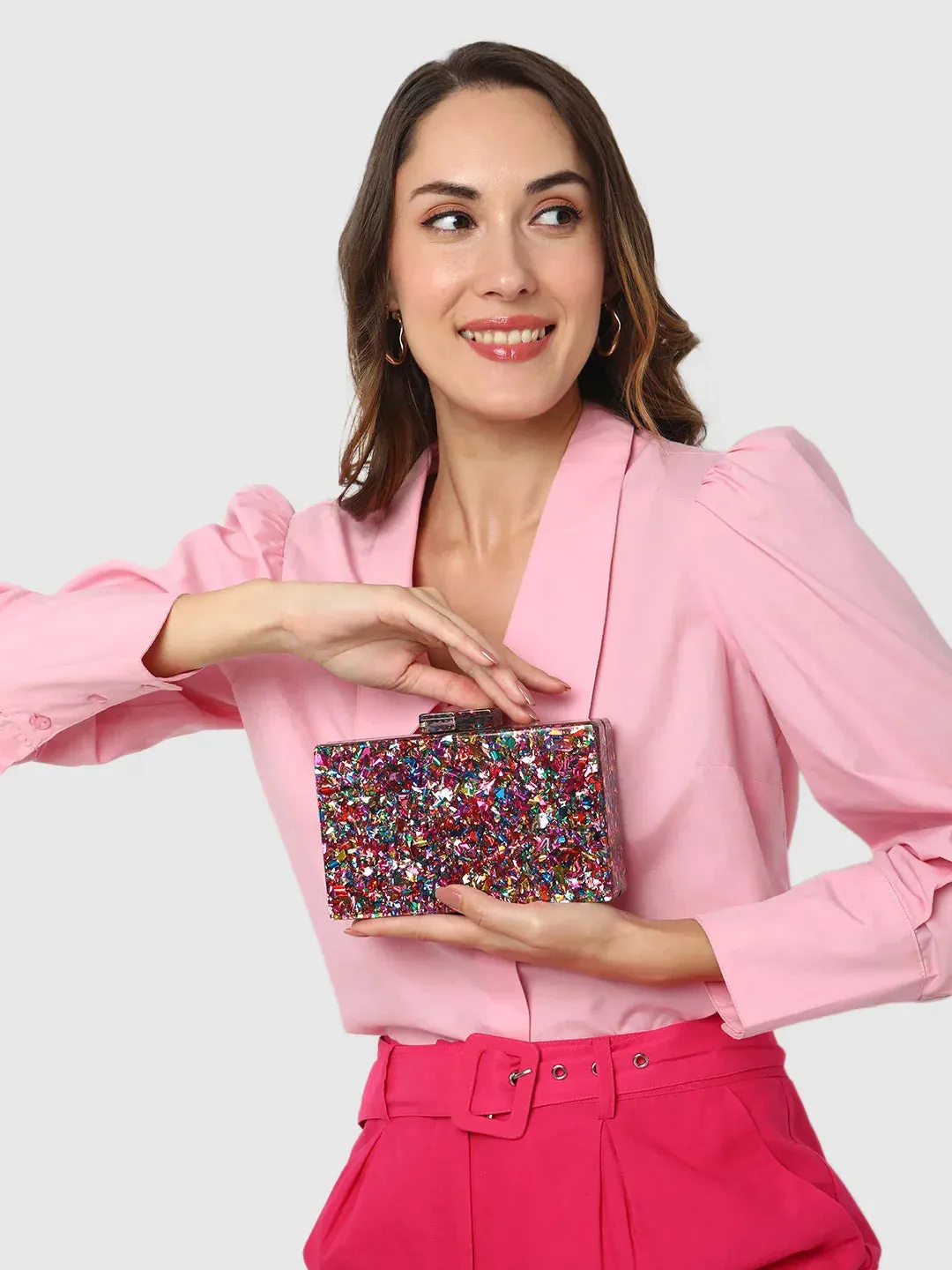 Caprese Gianna Small Pink Clutch