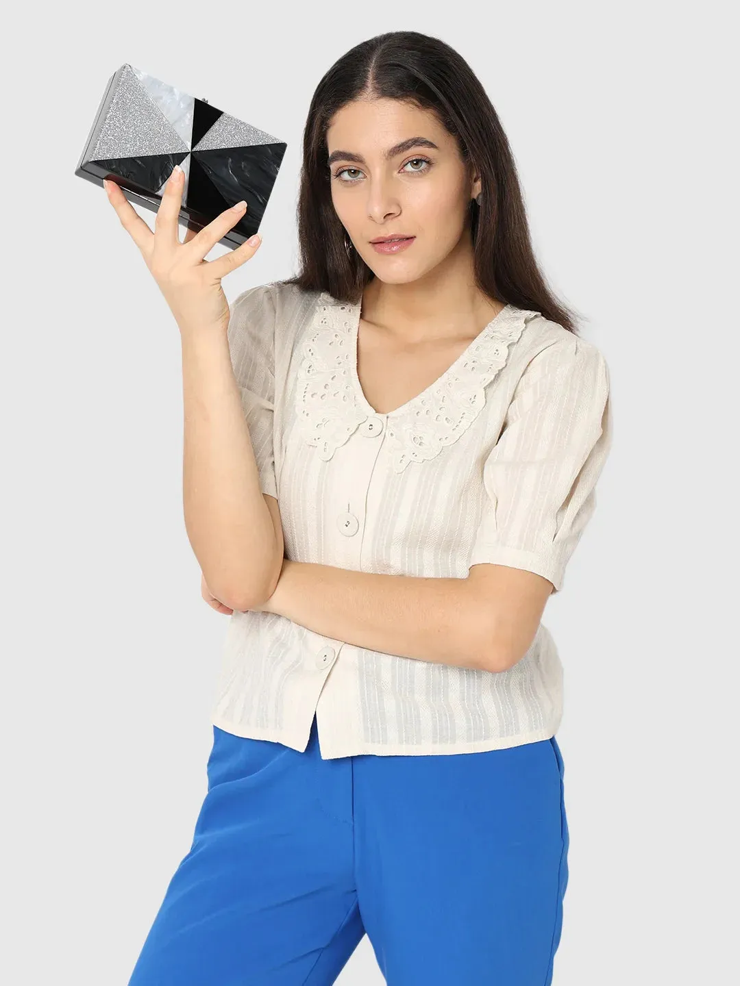 Caprese Gilia Small Black Clutch