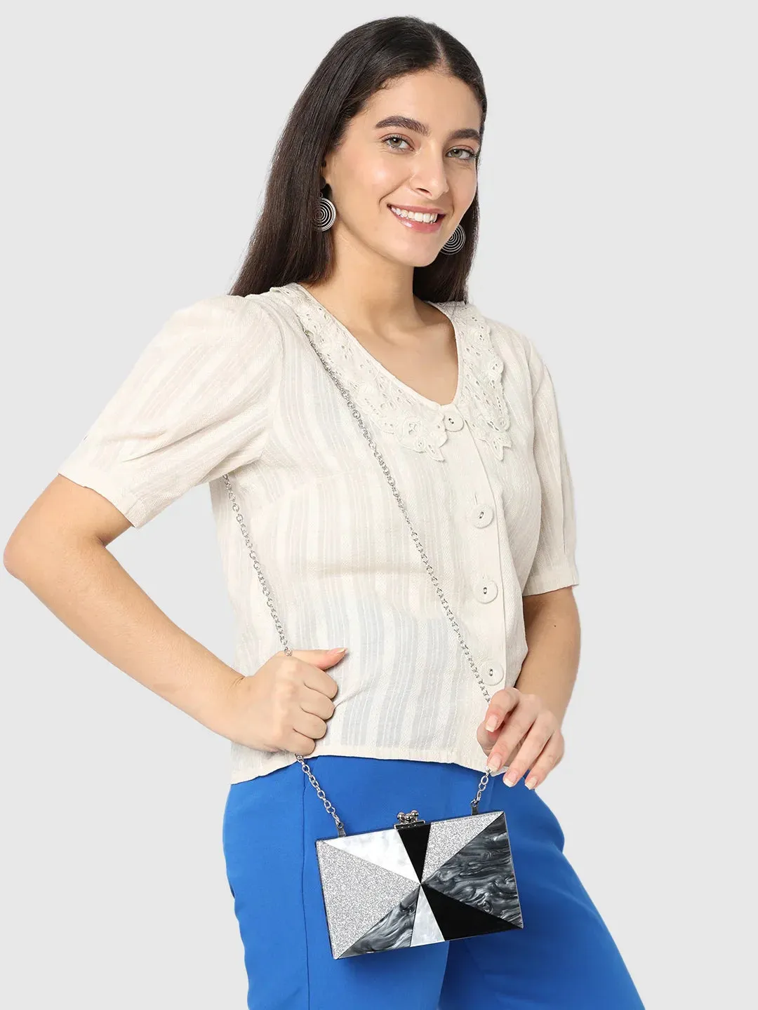 Caprese Gilia Small Black Clutch