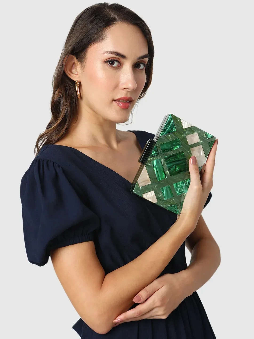Caprese Gisella Small Green Clutch
