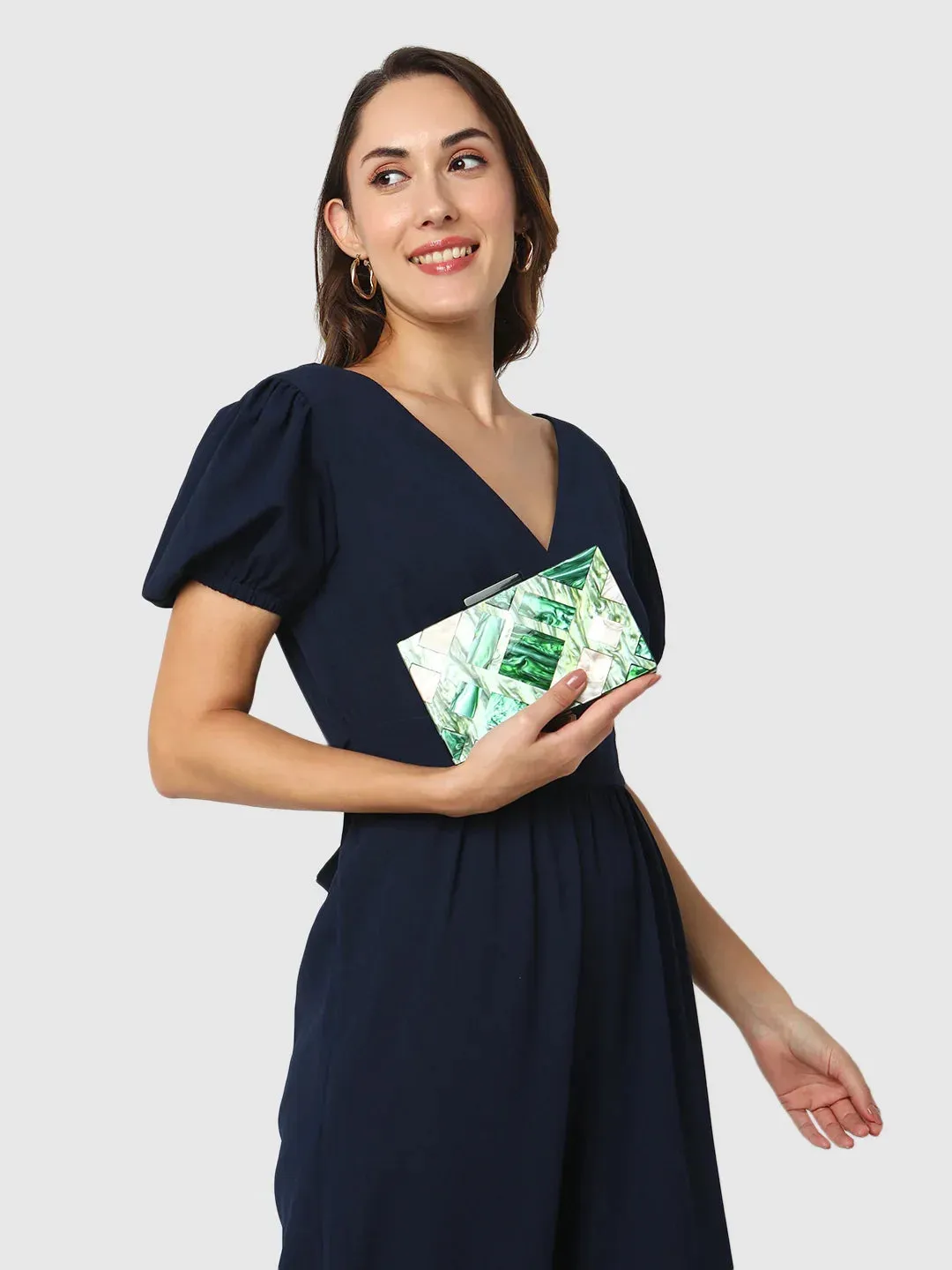 Caprese Gisella Small Green Clutch