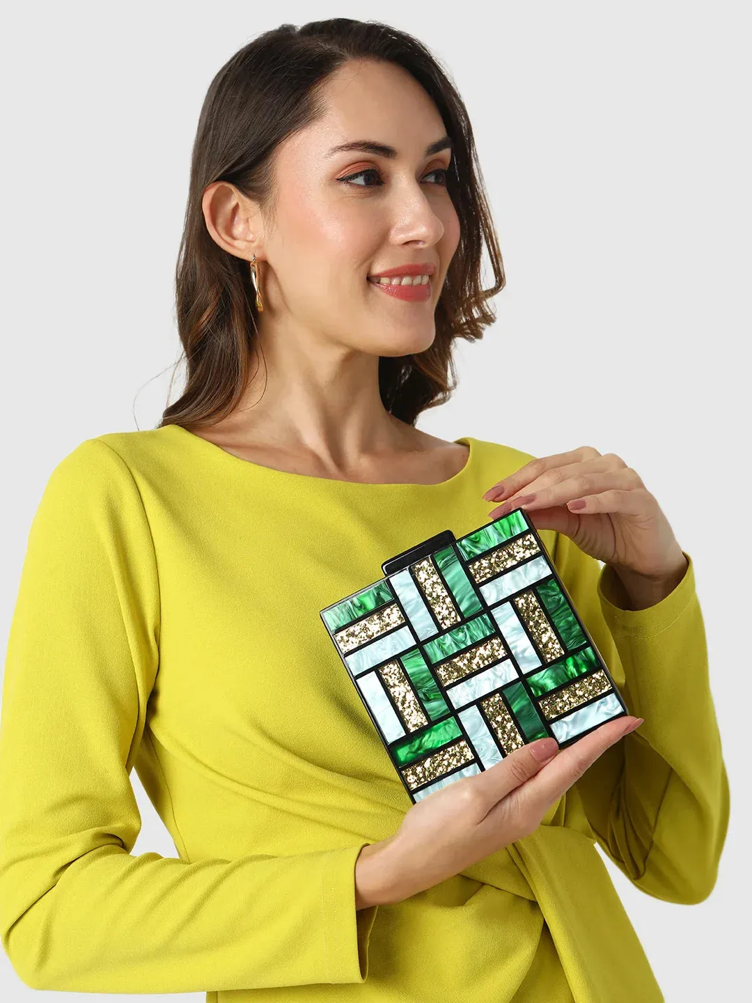 Caprese Grazia Small Green Clutch