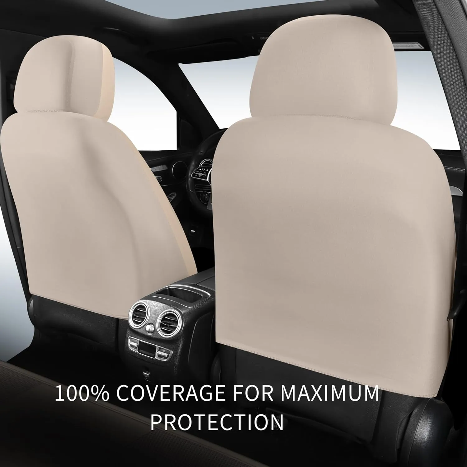 Car Seat Covers, Quilting Leather Seat Cover Two Front Seats,Waterproof Faux Leather Automotive Seat Covers for Cars,Universal Car Interior Fit for Suvs,Trucks,Airbag Compatible (2PCS,N4)