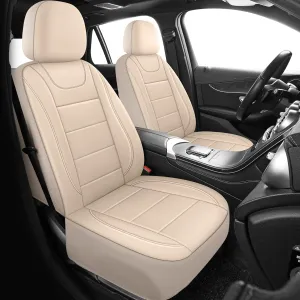 Car Seat Covers, Quilting Leather Seat Cover Two Front Seats,Waterproof Faux Leather Automotive Seat Covers for Cars,Universal Car Interior Fit for Suvs,Trucks,Airbag Compatible (2PCS,N4)