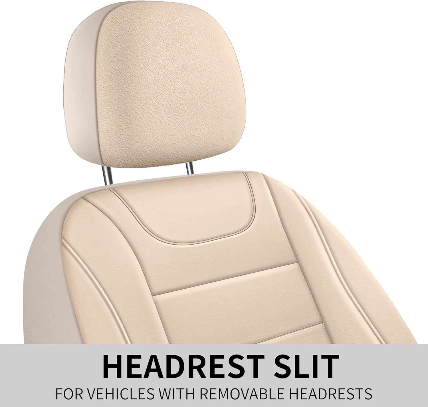Car Seat Covers, Quilting Leather Seat Cover Two Front Seats,Waterproof Faux Leather Automotive Seat Covers for Cars,Universal Car Interior Fit for Suvs,Trucks,Airbag Compatible (2PCS,N4)