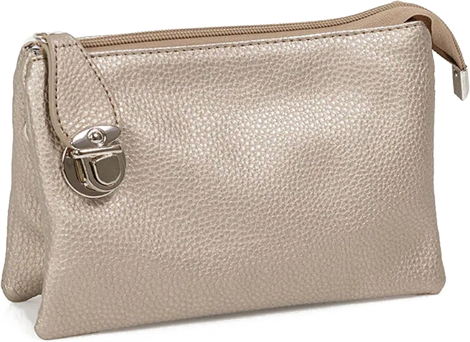 Caracol Women's Crossbody Purse Bag With Adjustable Removable Shoulder Strap and Wristlet Vegan Leather