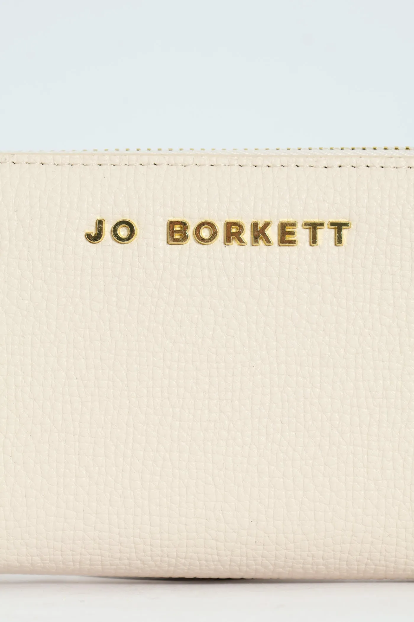Carrie Pebble Raised Logo Ziparound Purse - Cream