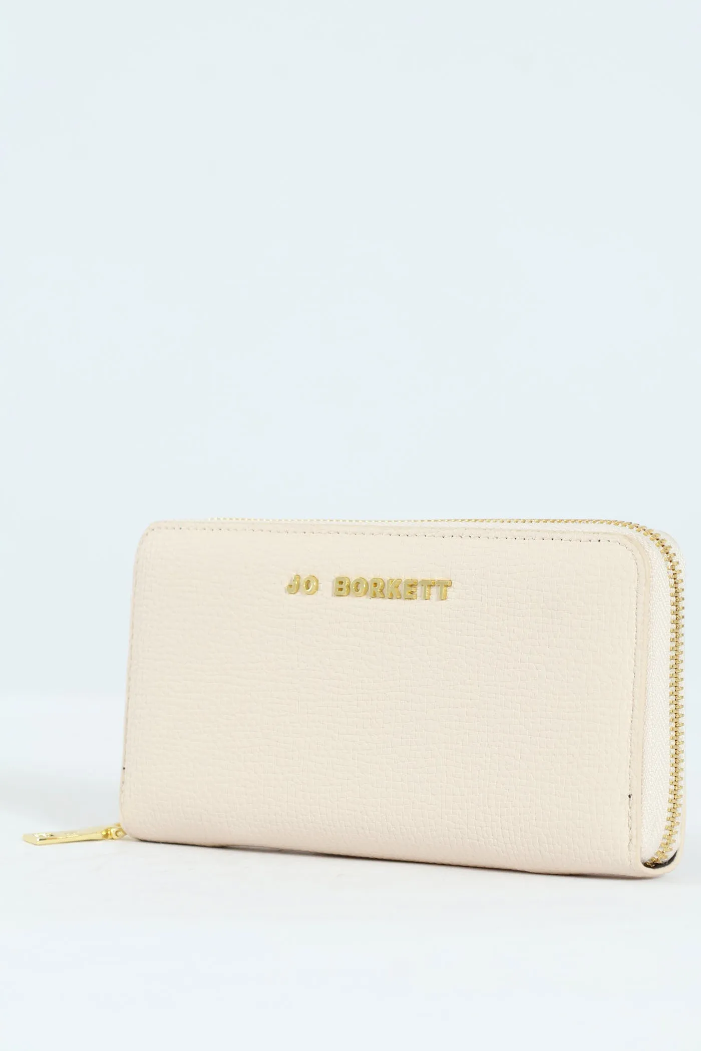 Carrie Pebble Raised Logo Ziparound Purse - Cream