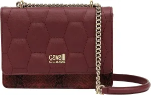 Cavalli Class VERONA Burgundy Medium Structured Shoulder Bag for womens