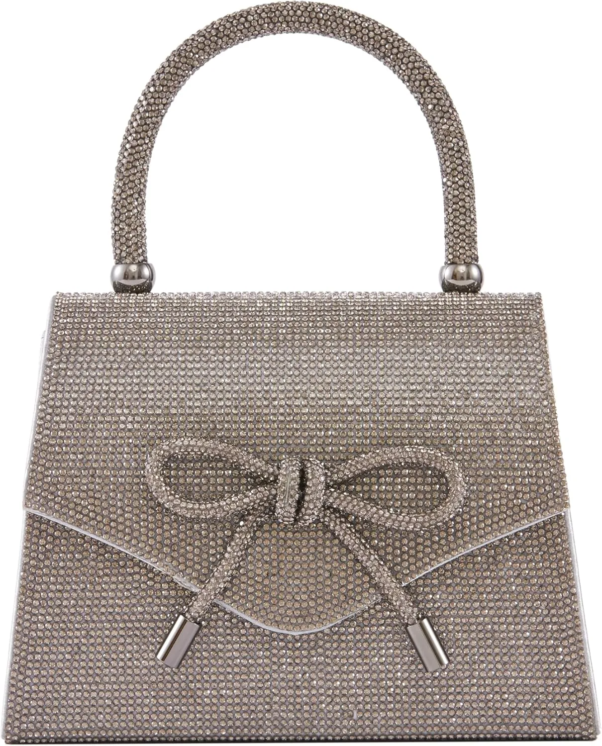 CELINA Rhinestone Covered Bow Detail Evening Clutch Bag