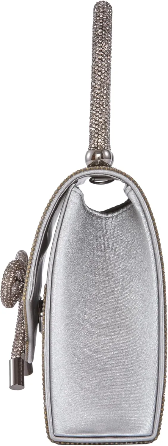 CELINA Rhinestone Covered Bow Detail Evening Clutch Bag